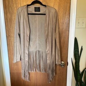 SW3 Tan Fringe Faux Suede jacket S